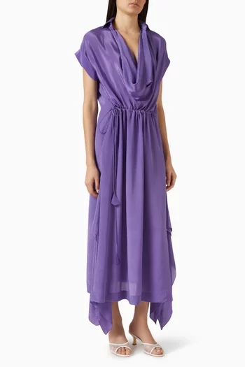 Cowl-neck Draped Dress