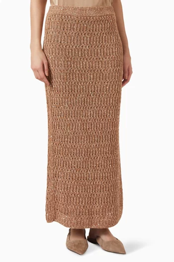 Dazzling Braided Maxi Skirt in Knit