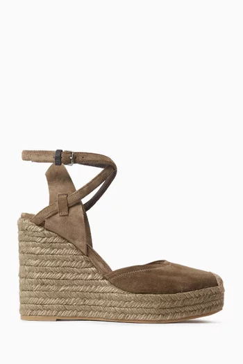 Espadrille Wedge Sandals in Suede