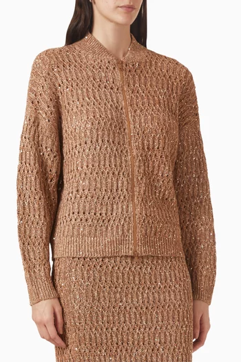 Dazzling Braided Cardigan in Knit