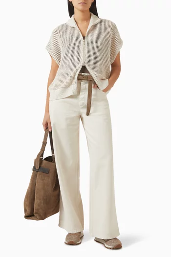 Net Cardigan in Cotton Blend