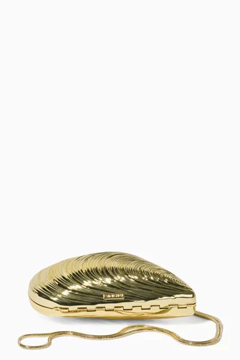 Bridget Oyster Shell Clutch in Metal
