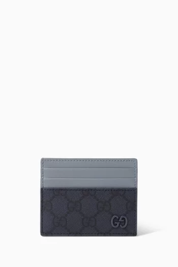 Card Case in GG Supreme Canvas & Leather