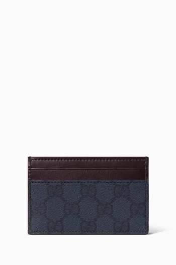 Long Card Case in GG Supreme Canvas & Leather