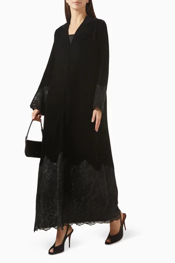 Lace-embroidered Abaya