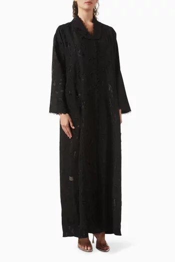 عباية بنمط معطف مطرزة بالخرز