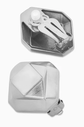 Diamond Clip-on Earrings in Sterling Silver