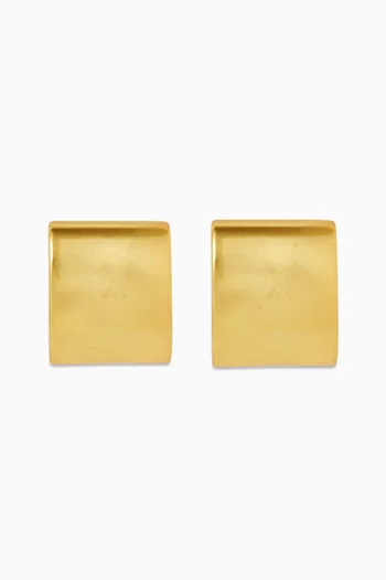 Sculpted Clip-on Earrings in 22kt Gold-plated Brass