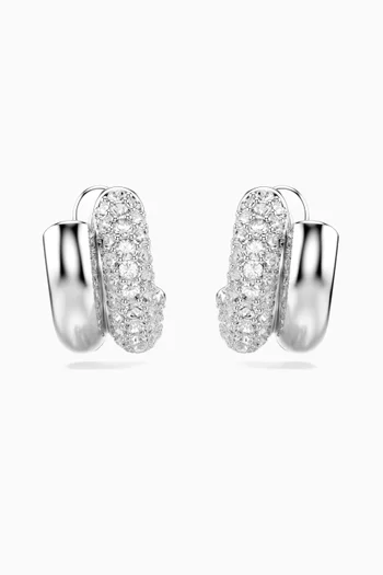 Dextera Mini Hoop Earrings in Rhodium-plated Metal