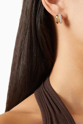 Dextera Crystal Mini Hoops in Gold-tone Metal