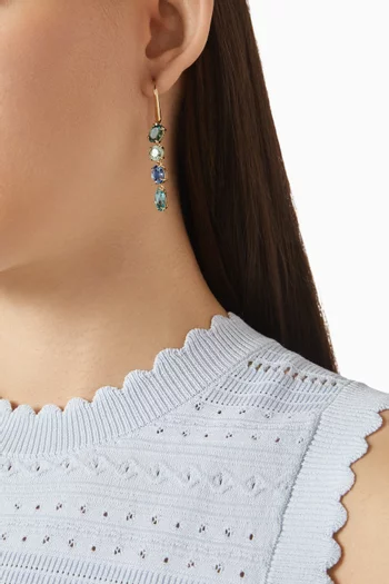 Gemma Crystal Drop Earrings in 18kt Gold-plated Metal
