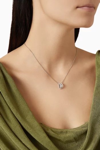 Hyperbola Pendant Necklace in Rhodium-plated Metal