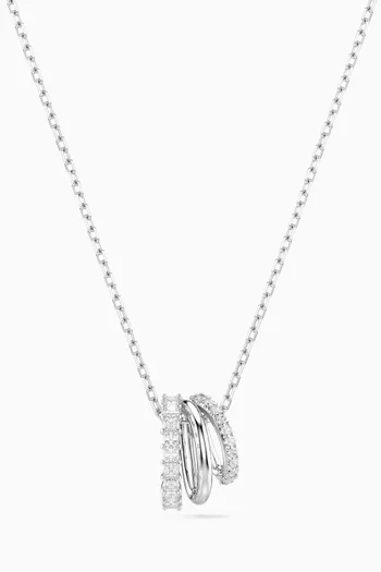 Hyperbola Pendant Necklace in Rhodium-plated Metal