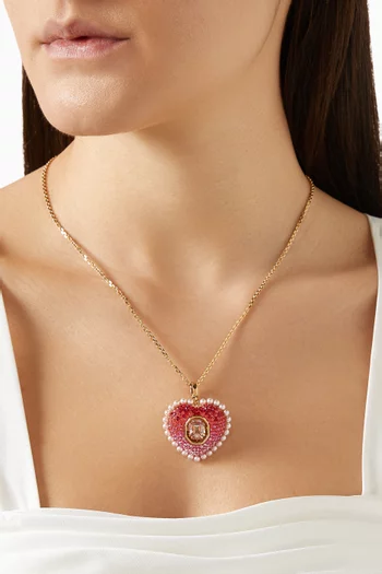 Idyllia Heart Pendant Necklace in Gold-tone Metal