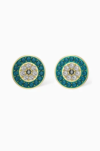 Luckily Evil Eye Stud Earrings in Gold-tone Metal