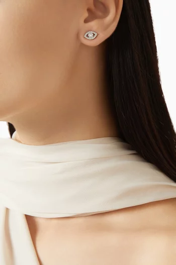 Luckily Stud Earrings in Rhodium-plated Metal