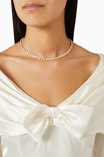 Una Crystal Necklace in Gold-tone Metal