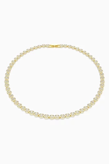 Una Crystal Necklace in Gold-tone Metal