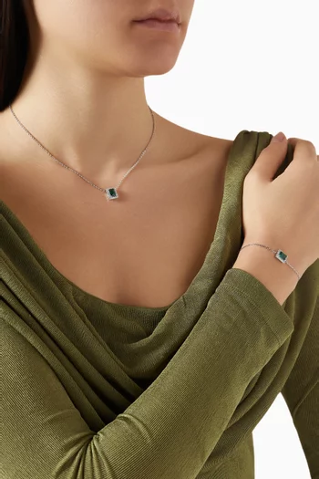 قلادة اونا انجيليك بدلاية معدن مطلي روديوم