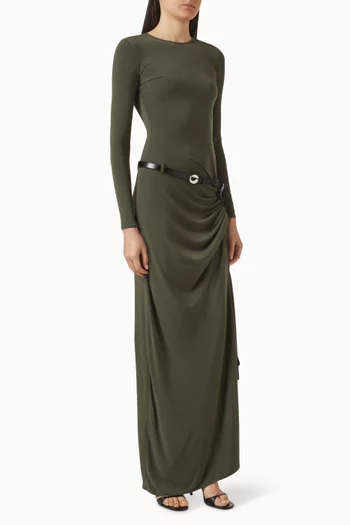 فستان ساسبندد بحزام جيرسيه