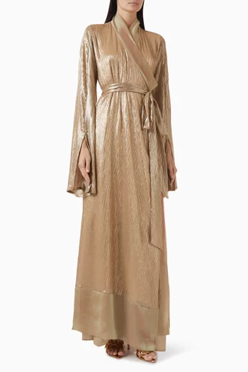 Aurum Belted Dress in Satin