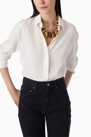 Loulou Bead Choker in Resin, Jasper & Metal