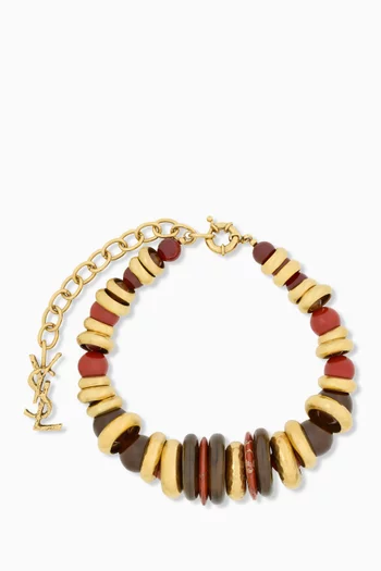 Loulou Bead Choker in Resin, Jasper & Metal