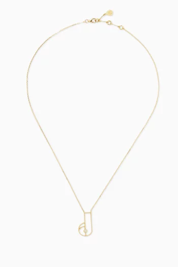 Arabic Letter ‘Lam’ Diamond Necklace in 18kt Gold