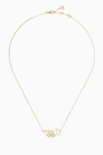 Arabic Letter ‘Ya’ Diamond Necklace in 18kt Gold