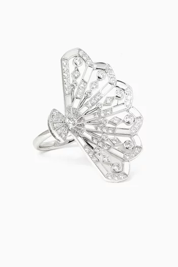 خاتم فانفير سيمفوني مرصع بالماس ذهب أبيض عيار 18