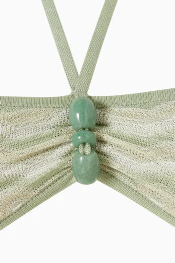 قطعة بيكيني علوية بورشيا بحمالات حول الرقبة