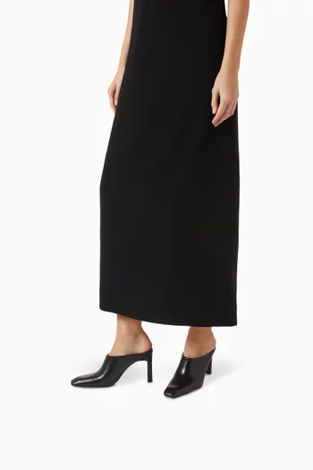 حذاء بار مفتوح من الخلف بكعب 85 مم جلد