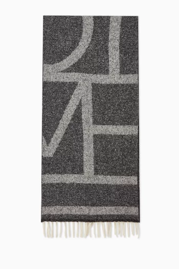 Monogram Scarf in Jacquard Wool