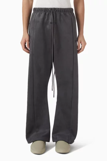 بنطال بحافة واسعة صوف بملمس شمواه