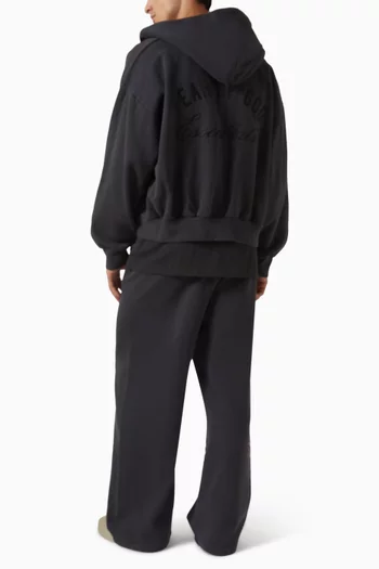 Embroidered Classic Full Zip Hoodie in Cotton Fleece