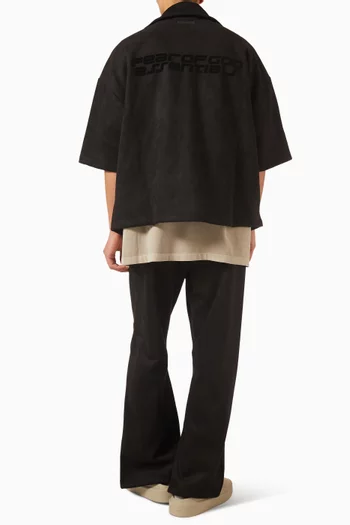 جاكيت بياقة عالية صوف بملمس شمواه