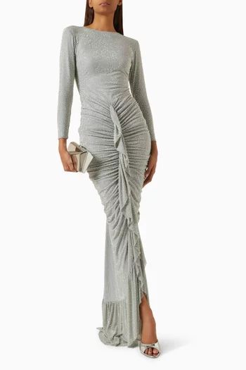 Ruched Dress in Lurex-jersey