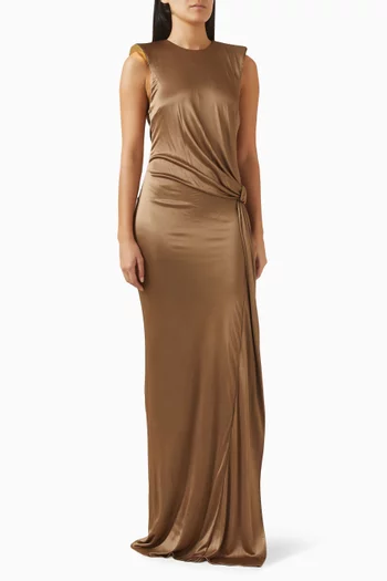 فستان ريد كاربت فيسكوز وجيرسيه لامع