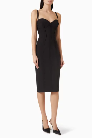 فستان بحافة غير محاكة كريب