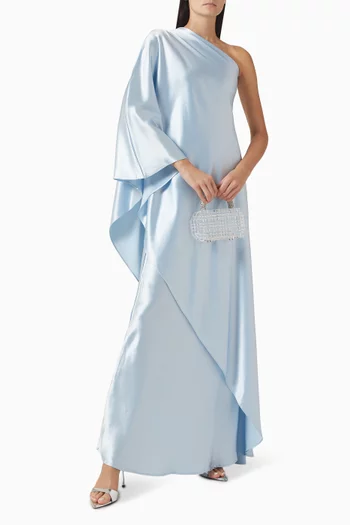 Aria One-shoulder Maxi Dress in Satin