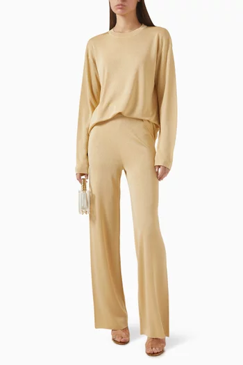 بنطال سادين منسوج