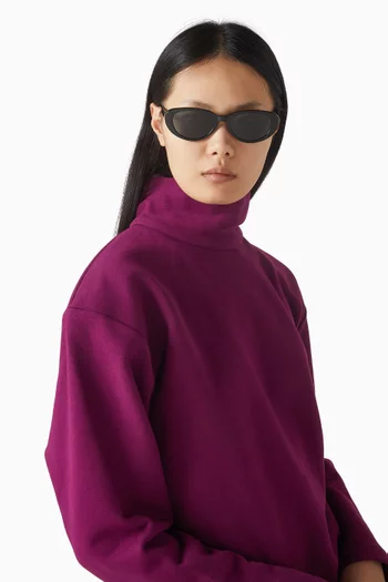 نظارة شمسية اس ال ام 154-001 بإطار بيضاوي أسيتات معاد تدويره