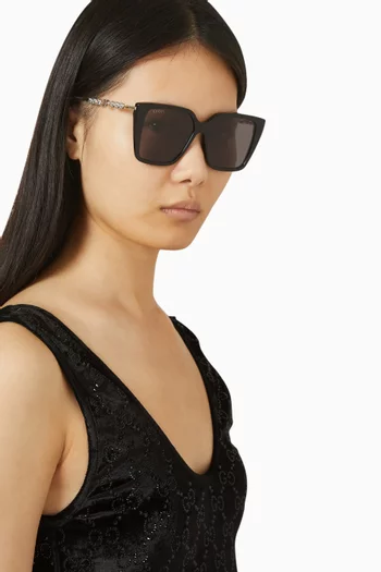 Square Sunglasses in Acetate & Metal