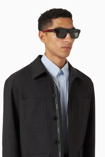 نظارة شمسية بإطار مستطيل أسيتات معاد تدويره