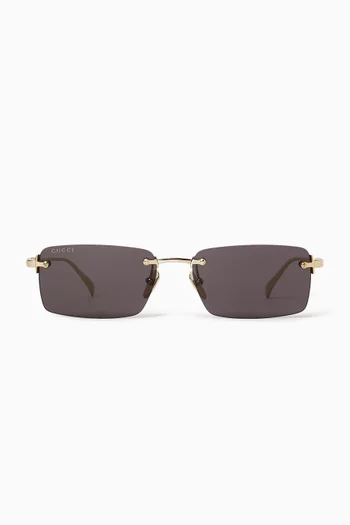 Rectangular Sunglasses in Metal
