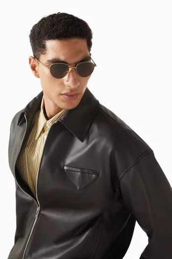 نظارة شمسية بإطار تيتانيوم دائري