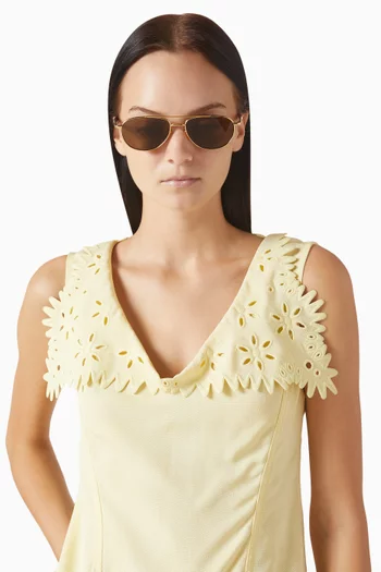 نظارة شمسية فين بإطار أفياتور معدن