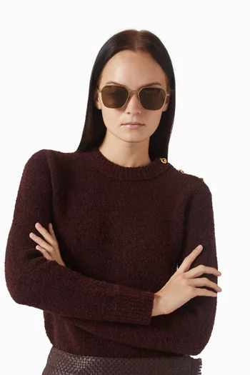 نظارة شمسية بإطار مربع معدن