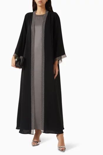 Bead-embroidered Abaya Set