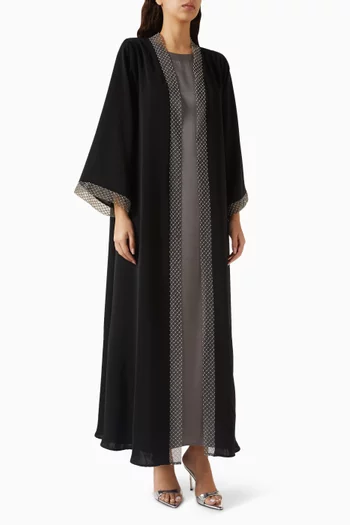 Bead-embroidered Abaya Set